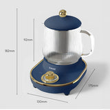 YSB-GC03 Venice 600ml Elektrikli Çok Fonksiyonlu Cam Su Isıtıcı Kettle Bitki Çayı Makinesi - Lacivert