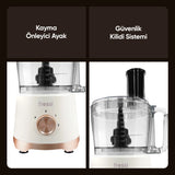 FR-PBL02 Armonia Power Blender Seti Mutfak Robotu Salata Doğrayıcı 2,5L 1200W - Krem