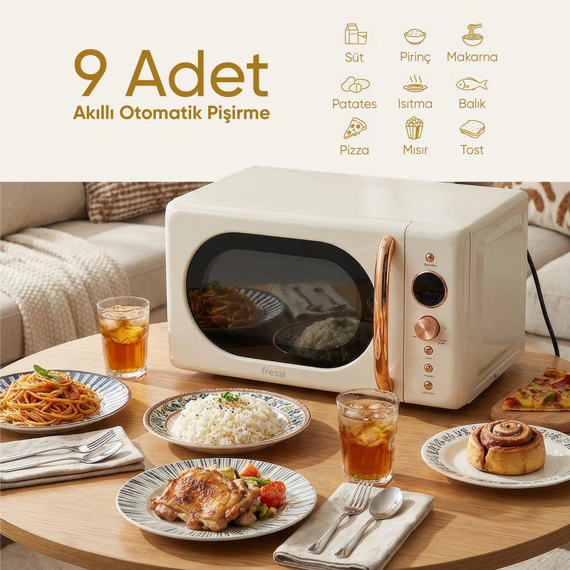FR-MW207 Minetta 20 Litre Krem Mikrodalga Fırın