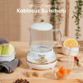 YSB-GC03 Venice 600ml Elektrikli Çok Fonksiyonlu Cam Su Isıtıcı Kettle Bitki Çayı Makinesi - Beyaz