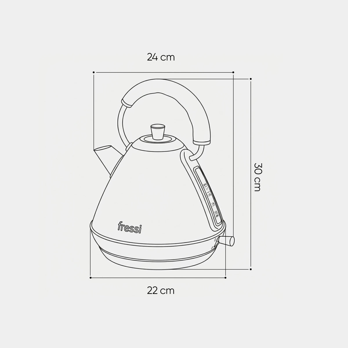 FR-KT07 Retro Mavera 1,7 Litre Ahşap Kulp Detaylı Kettle Su Isıtıcısı - Siyah