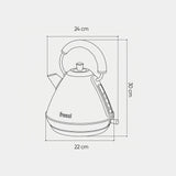 FR-KT07 Retro Mavera 1,7 Litre Ahşap Kulp Detaylı Kettle Su Isıtıcısı - Siyah