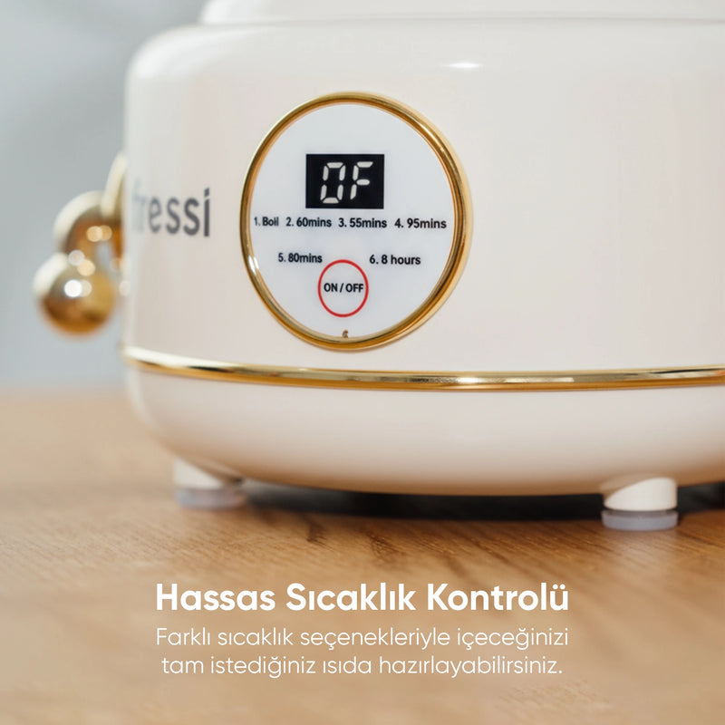 YSB-GC02 Eiffel 600ml Elektrikli Çok Fonksiyonlu Cam Su Isıtıcı Kettle Bitki Çayı Makinesi - Beyaz