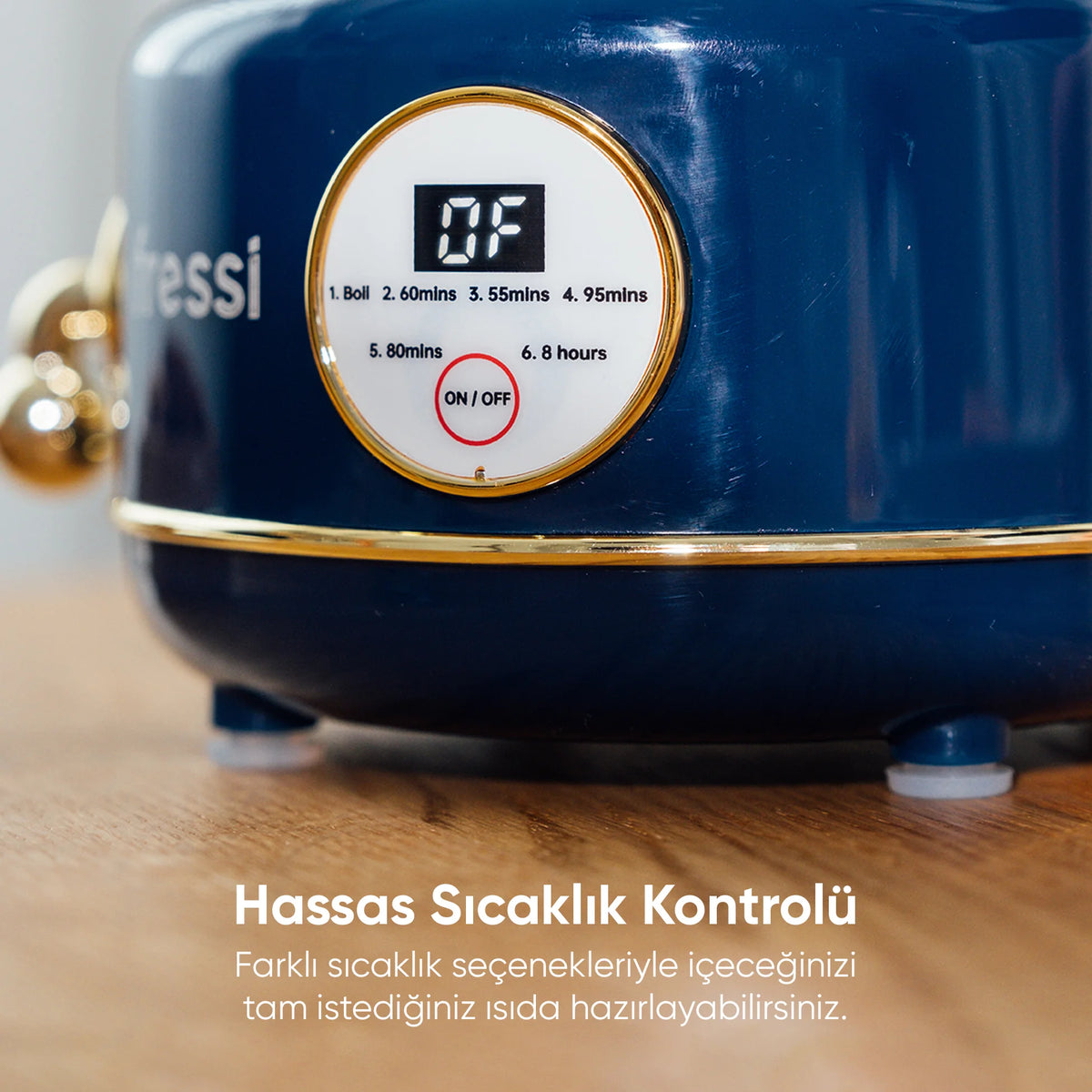 YSB-GC02 Eiffel 600ml Elektrikli Çok Fonksiyonlu Cam Su Isıtıcı Kettle Bitki Çayı Makinesi - Lacivert