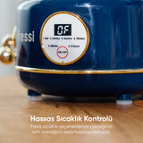 YSB-GC02 Eiffel 600ml Elektrikli Çok Fonksiyonlu Cam Su Isıtıcı Kettle Bitki Çayı Makinesi - Lacivert
