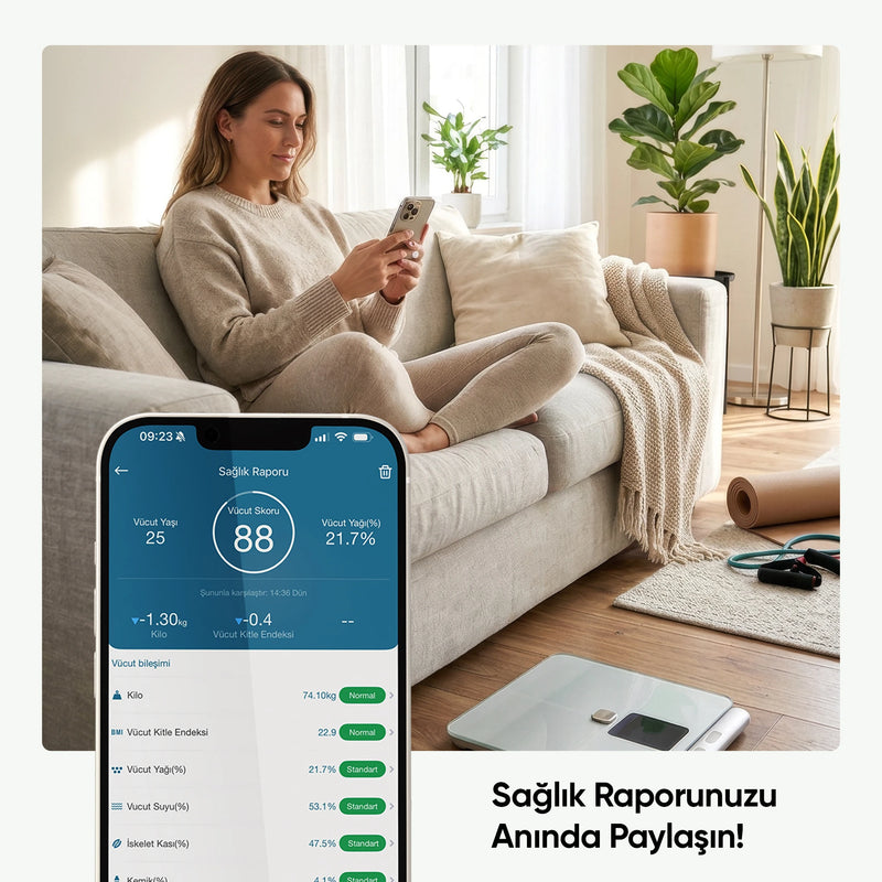 İF2835A ShapePro 8 Elektrotlu Gümüş Akıllı Dijital Baskül
